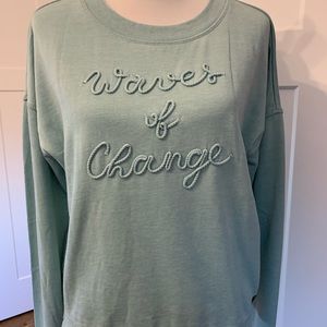 Roxy brand sweatshirt in sea-green.